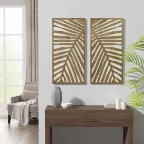 Two-tone 2-piece Wood Panel Wall Decor Set