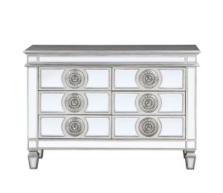 ACME Varian Server, Mirrored & Antique Platinum 66159