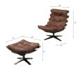 ACME Gandy Chair & Ottoman (2Pc Pk) in Retro Brown Top Grain Leather 59530