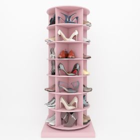 360 pink rotating shoe cabinet with 7 layers can accommodate up to 35 Paris shoes