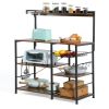 Baker's Rack with Power Outlet; 6-Tier Kitchen Storage Rack; Coffee Bar with Storage Basket; Microwave Oven Stand with 6 S-Hooks; Table Organizer with