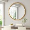 Beaded Round Wall Mirror 36"D