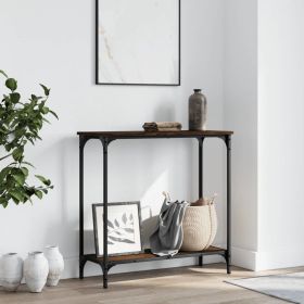 Console Table Brown Oak 29.5"x12"x29.5" Engineered Wood