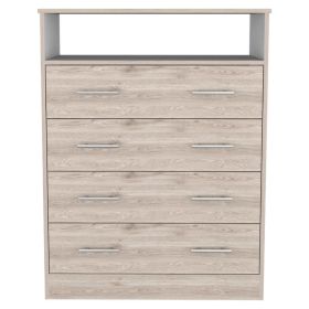 Four Drawer Dresser Wuju, Bedroom, Light Gray / White