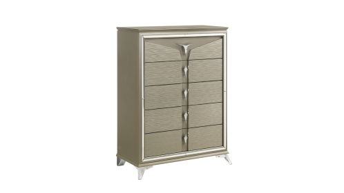 Samantha Modern Style Chest Made with wood in Silver