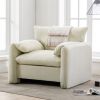 Modern Style Chenille Oversized Armchair Accent Chair Single Sofa Lounge Chair 38.6'' W for Living Room, Bedroom,Cream