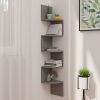 Wall Corner Shelf Gray 7.5"x7.5"x48.4" Engineered Wood