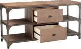 Gorden TV Stand in Weathered Oak & Antique Silver 91504