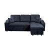 Right-facing sectional sofa with footrest, convertible corner sofa with armrest storage, living room and apartment sectional sofa, right chaise longue