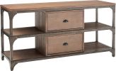 Gorden TV Stand in Weathered Oak & Antique Silver 91504