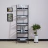 Ladder Shelf, 5 Tier Black Bookshelf, Modern Open Bookcase for Bedroom, Living Room, Office, Black