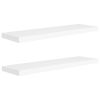 Floating Wall Shelves 2 pcs White 35.4"x9.3"x1.5" MDF