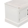 TREXM Storage Bench with 2 Drawers and 2 Cabinets, Shoe Bench with Removable Cushion for Living Room, Entryway (White)