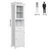 FCH MDF Spray Paint Upper And Lower 2 Doors 1 Pumping 1 Shelf Bathroom Cabinet White