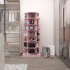 360 pink rotating shoe cabinet with 7 layers can accommodate up to 35 Paris shoes