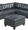 Contemporary Genuine Leather 1pc Armless Chair Black Color Tufted Seat Living Room Furniture