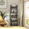 Ladder Shelf, 5 Tier Black Bookshelf, Modern Open Bookcase for Bedroom, Living Room, Office, Black