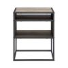 Modern Wood and Metal Side Table with Open Storage