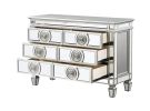 ACME Varian Server, Mirrored & Antique Platinum 66159