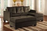 Unique Style Coffee Color 1pc Reversible Sofa Chaise Microfiber Fabric Upholstered Track Arms Tufted High Density Form Sectional Sofa