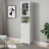 FCH MDF Spray Paint Upper And Lower 2 Doors 1 Pumping 1 Shelf Bathroom Cabinet White