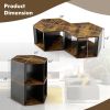 2 Pieces Hexagonal Side End Table for Living Office Coffee Room