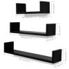 Wall Shelves 6 pcs Black