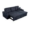 Right-facing sectional sofa with footrest, convertible corner sofa with armrest storage, living room and apartment sectional sofa, right chaise longue