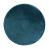 17.7" Decorative Round Shaped Ottoman with Metal Legs - Teal and Gold