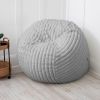 Jaxx Saxx 5 Foot Large Bean Bag w/ Removable Cover, Mondo Fur - Grey