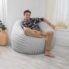 Jaxx Saxx 5 Foot Large Bean Bag w/ Removable Cover, Mondo Fur - Grey