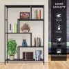 5-Tier Metal Industrial Bookshelf - 59in Height, 39in Width,Rustic Black Display Shelves,Bookcase for Living Room, Bedroom, Kitchen, Office,Farmhouse