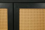 Handcrafted Premium Grain Panels,Rattan Sideboard Buffer Cabinet,Accent Storage Cabinet With 4 Rattan Doors, Modern Storage Cupboard Console Table wit