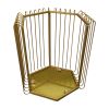 22, 19 Inch 2 Piece Nesting End Side Table Set, Hexagonal Top, Wire Frame, Metal, Antique Brass