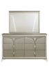 Samantha Modern Style 6-Drawer Dresser Made with Wood & Mirrored Accents