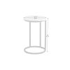 Modern C-shaped end/side table,Golden metal frame with round marble color top-15.75"