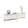 White Sintered Stone TV Stand, Media Console Television Table for Living Room and Bedroom