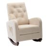 Baby Room High Back Rocking Chair Nursery Chair , Comfortable Rocker Fabric Padded Seat ,Modern High Back Armchair