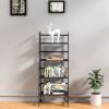 Bookshelf, Ladder Shelf, 4 Tier Tall Bookcase, Modern Open Book Case for Bedroom, Living Room, Office (Black)