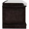 TREXM Storage Bench with 4 Doors and Adjustable Shelves, Shoe Bench with Removable Cushion for Living Room, Entryway (Espresso)