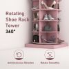 360 pink rotating shoe cabinet with 7 layers can accommodate up to 35 Paris shoes