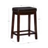 Claridge 26" Backless Indoor Counter Stool, Dark Brown with Blue Faux Leather, Includes 1 Stool