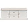 TREXM Storage Bench with 2 Drawers and 2 Cabinets, Shoe Bench with Removable Cushion for Living Room, Entryway (White)