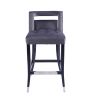 Suede Velvet Barstool with nailheads Dining Room Chair2 pcs Set - 30 inch Seater height