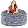 Jaxx Metro Sac 5 Foot Bean Bag Chair - Luxe Fur, Indigo Fox