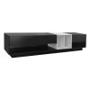 ON-TREND Sleek and Stylish TV Stand with Perfect Storage Solution, Two-tone Media Console for TVs Up to 80'', Functional TV Cabinet with Versatile Com