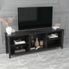 TV Stand Storage Media Console Entertainment Center,Tradition Black