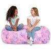 Jaxx Sofa Saxx Bean Bag Couch - 4 Foot - Faux Fur, Unicorn Pink