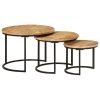 Nesting Tables 3 pcs Solid Rough Wood Mango