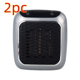 Mini Fan Heater Wall-mounted Dormitory Warm Artifact (Option: Gray-American Standard-2PCS)